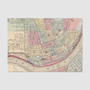 Papier Mousseline Carte de Cincinnati par Mitchell