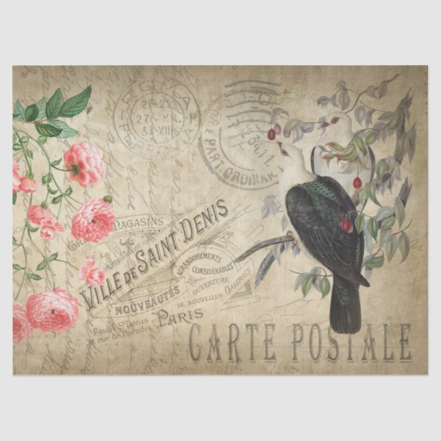 Papier Mousseline carte de découpage vintage (Recto)