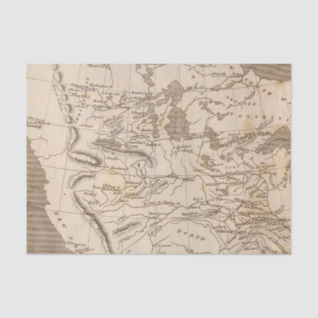 Papier Mousseline Carte de la Louisiane par Arrowsmith (Recto)