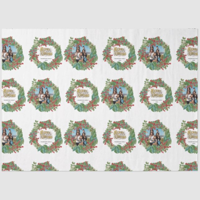 Papier Mousseline Carte de Noël Joyeux Joyeux Joyeux (Recto)