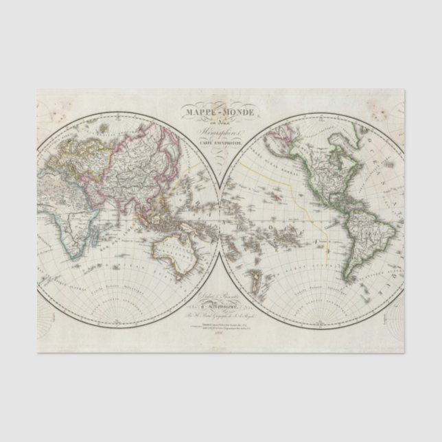 Papier Mousseline Carte de Paris Atlas (Recto)