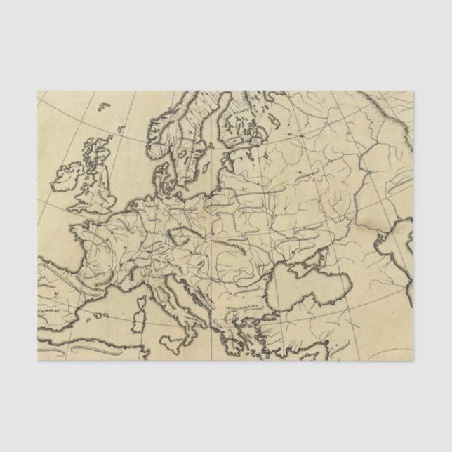 Papier Mousseline Carte d'ensemble de l'Europe (Recto)