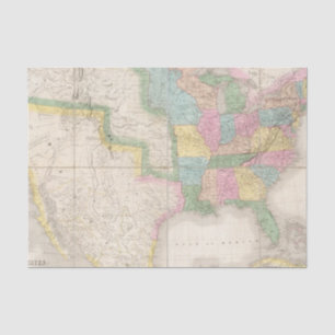 Papier Mousseline Carte des Etats-Unis de l'Amérique du Nord
