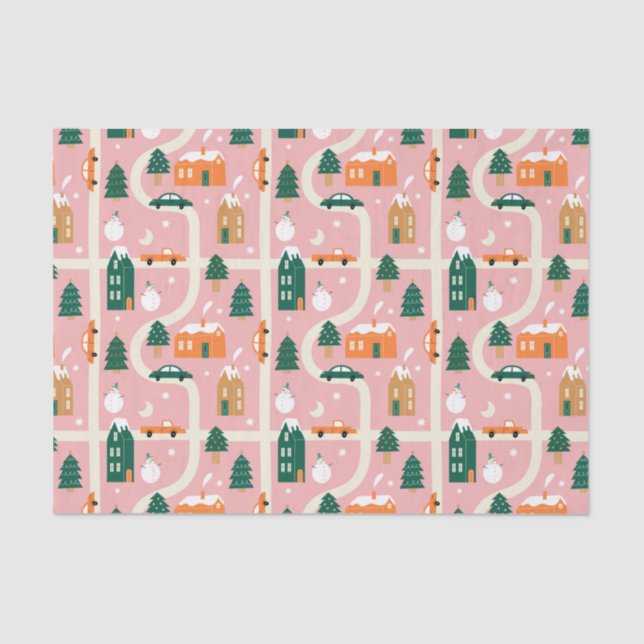 Papier Mousseline Carte des vacances de Noël Motif (Recto)