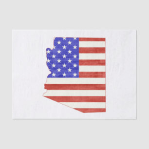 Papier Mousseline Carte d'état de la silhouette des États-Unis d'Ari