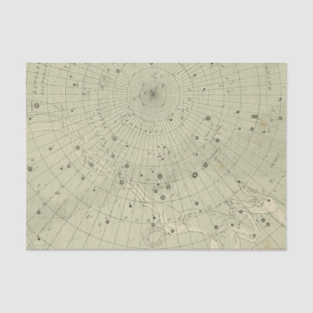 Papier Mousseline Carte d'étoile de région polaire du sud (Recto)