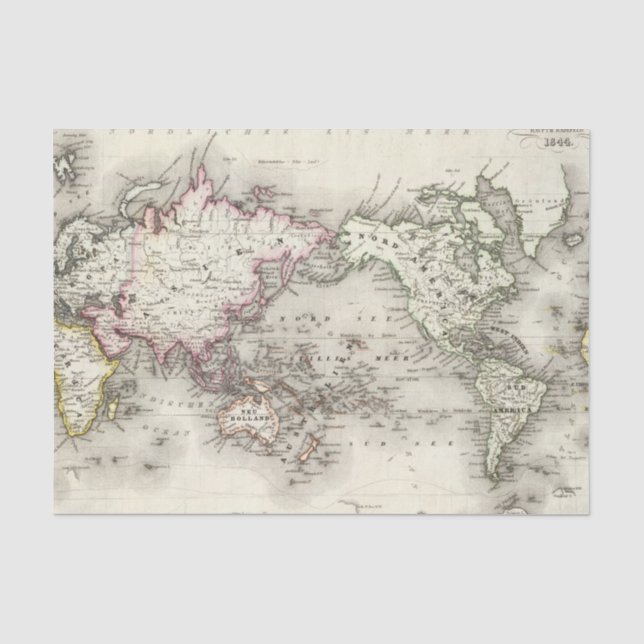 Papier Mousseline Carte du monde (Recto)