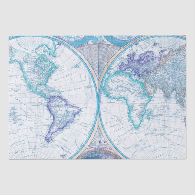 Papier Mousseline Carte du monde Atlas (Recto)