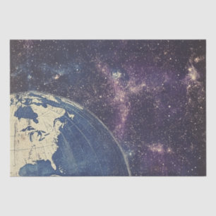 Papier Mousseline Carte du monde céleste vintage (1)