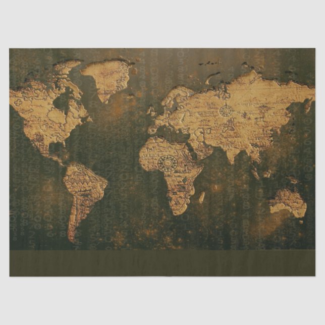 Papier Mousseline Carte du monde Russe Découpage papier de papier de (Recto)