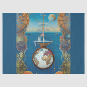 Papier Mousseline Carte du Vieux monde vintage par CallisC