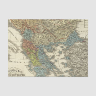 Papier Mousseline Carte ethnographique d'empire de tabouret