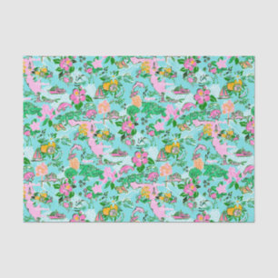 Papier Mousseline Carte Floride Preppy Palm Beach Motif Imprimer