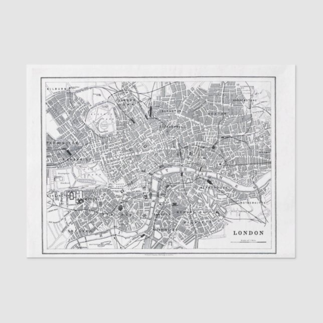 Papier Mousseline Carte Londres (Recto)