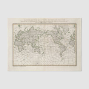 Papier Mousseline Carte magnétique du monde
