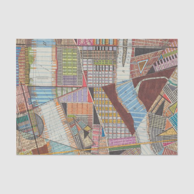 Papier Mousseline Carte moderne de New York II (Recto)
