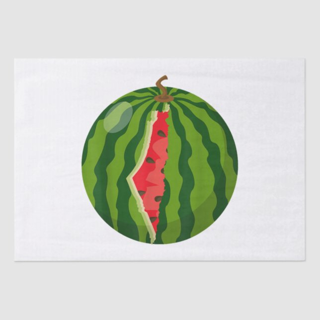Papier Mousseline Carte Palestine Watermelon Arabe Calligraphie (Recto)