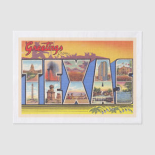 Papier Mousseline Carte postale à grande lettre Vintage de l'État du