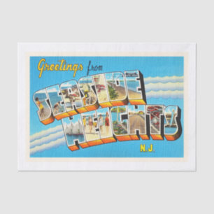 Papier Mousseline Carte postale de cru du New Jersey NJ de tailles
