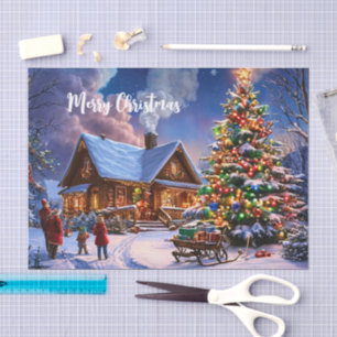 Papier Mousseline Carte postale de Noël