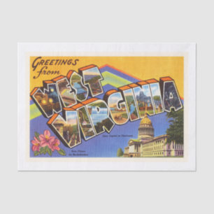 Papier Mousseline Carte postale de Vintage voyage de l'état WV de la