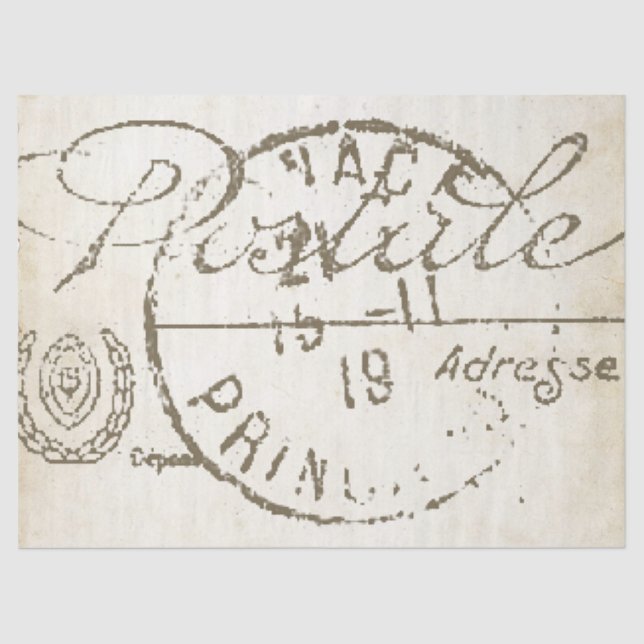 Papier Mousseline Carte Postale Découpage Français Vintage Postmark (Recto)