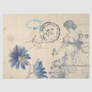 Papier Mousseline Carte postale du grand Rose français Lady Bee Flow