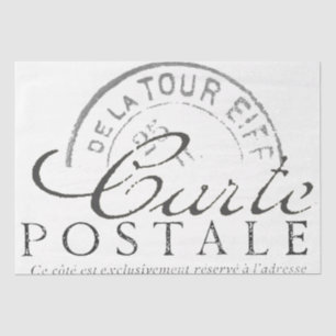 Papier Mousseline Carte Postale Français Découpage Vintage Paris Tex