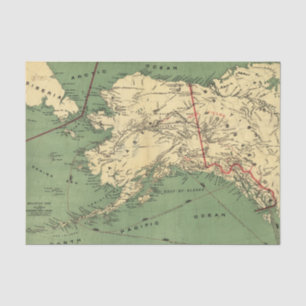 Papier Mousseline Carte vintage de l'Alaska (1900)