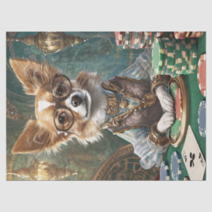 Papier Mousseline Cartes de comptage, Steampunk Chihuahua Poker Boss