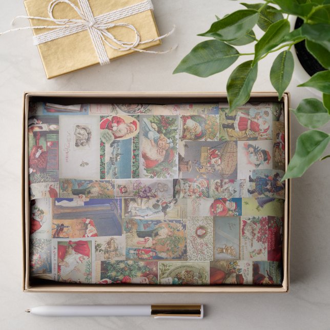Papier Mousseline Cartes de voeux de Noël Antique Motif (Cadeau)