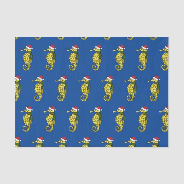Papier Mousseline Carton Noël Seahorse Tissu Papier (Recto)