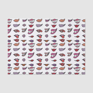 Papier Mousseline Cartoon Lipstick Sourires Motif amusant