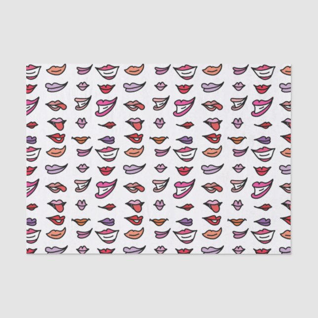 Papier Mousseline Cartoon Lipstick Sourires Motif amusant (Recto)