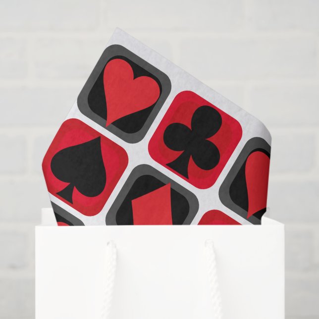 Papier Mousseline Casino Poker Carte Suit Tissu Papier (Sac cadeau)