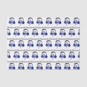 Papier Mousseline Casque Bleu Jouant Quelques Basse Classique