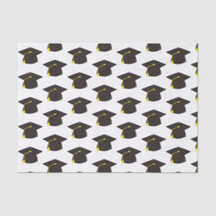 Papier Mousseline Casquette noire avec cadeau Arrière - plan blanc
