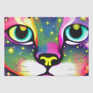 Papier Mousseline Cat Face Close Pop Art