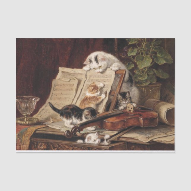 Papier Mousseline Cat & Kittens ・ Henriette Ronner-Knip (1821-1909) (Recto)