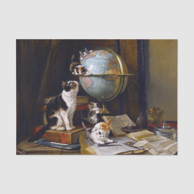 Papier Mousseline Cat & Kittens ・ Henriette Ronner-Knip (1821-1909) (Recto)