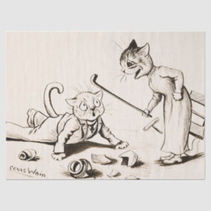 Papier Mousseline Cat Life par Louis Wain