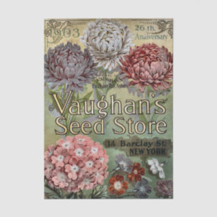 Papier Mousseline Catalogue de graines vintage, 1903, Vaughan's, Ast