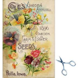 Papier Mousseline Catalogue de graines vintage Cole's Garden Annual