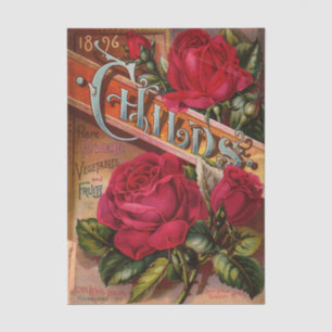 Papier Mousseline Catalogue de graines vintage, enfant, 1896, Roses 