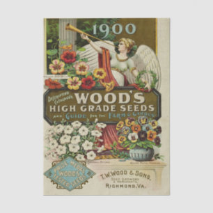 Papier Mousseline Catalogue vintage des semences Wood's Seeds, 1900,
