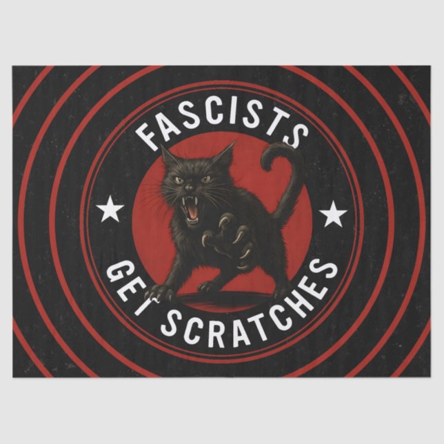 Papier Mousseline Cats Against Fascists (Recto)