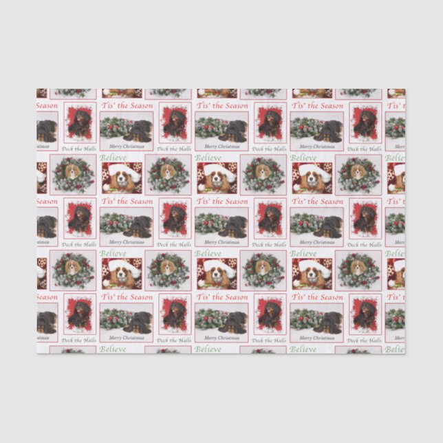 Papier Mousseline Cavalier King Charles Christmas (Recto)