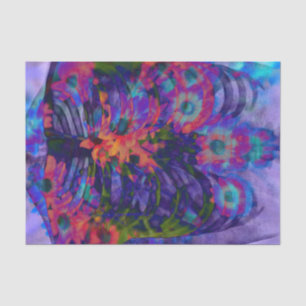 Papier Mousseline Ceinture de squelette Cage Floral violet orange Vi