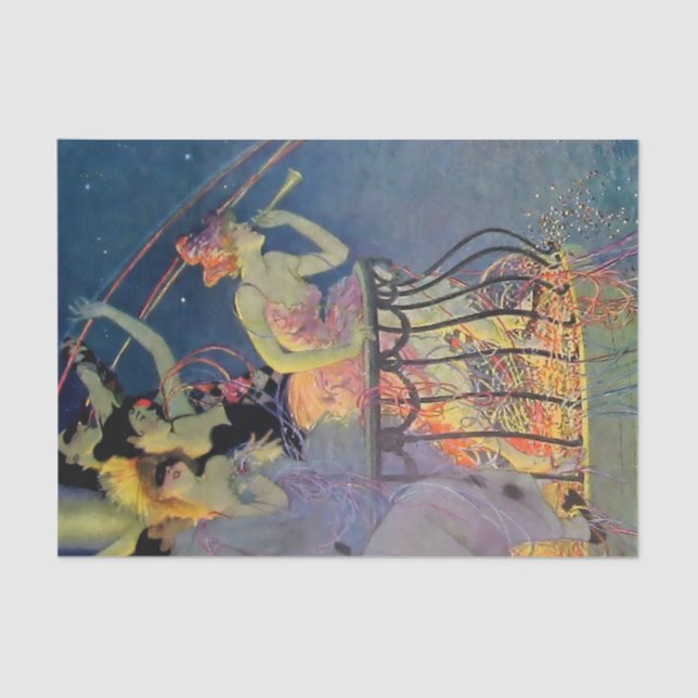 Papier Mousseline "Célébration du Carnaval" par Elenore Abbott (Recto)