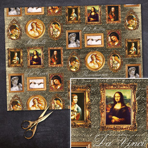 Papier Mousseline Célèbre Art Renaissance encadrée Découpage antique